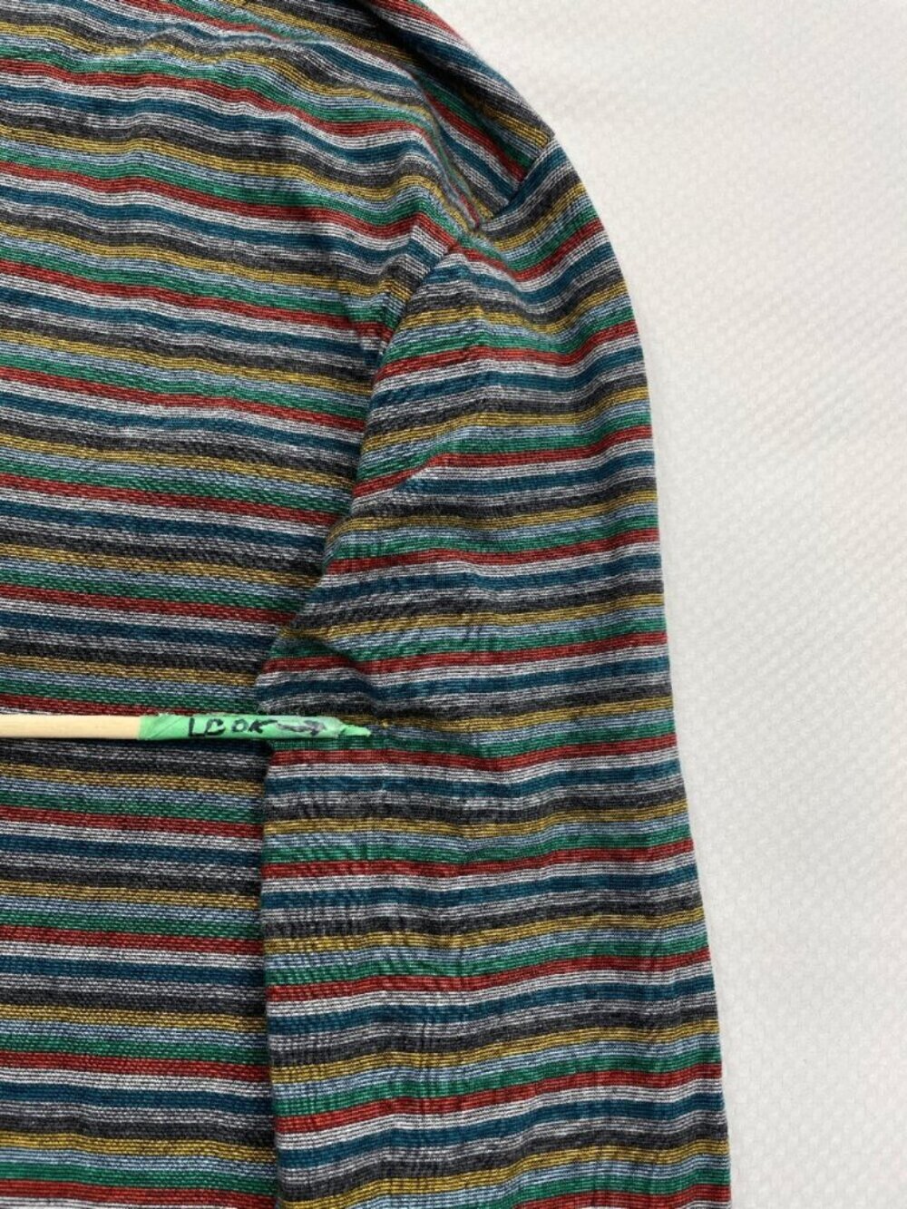 Moncler Striped Quarter Zip Polo Shirt Long Sleeve Slim Fit Men's Medium - Picture 12 of 16
